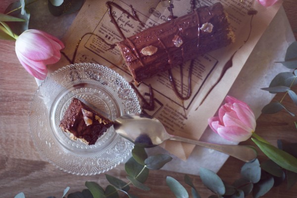Bûche marron chocolat sans gluten - Le petit monde de Julie - Blog mode