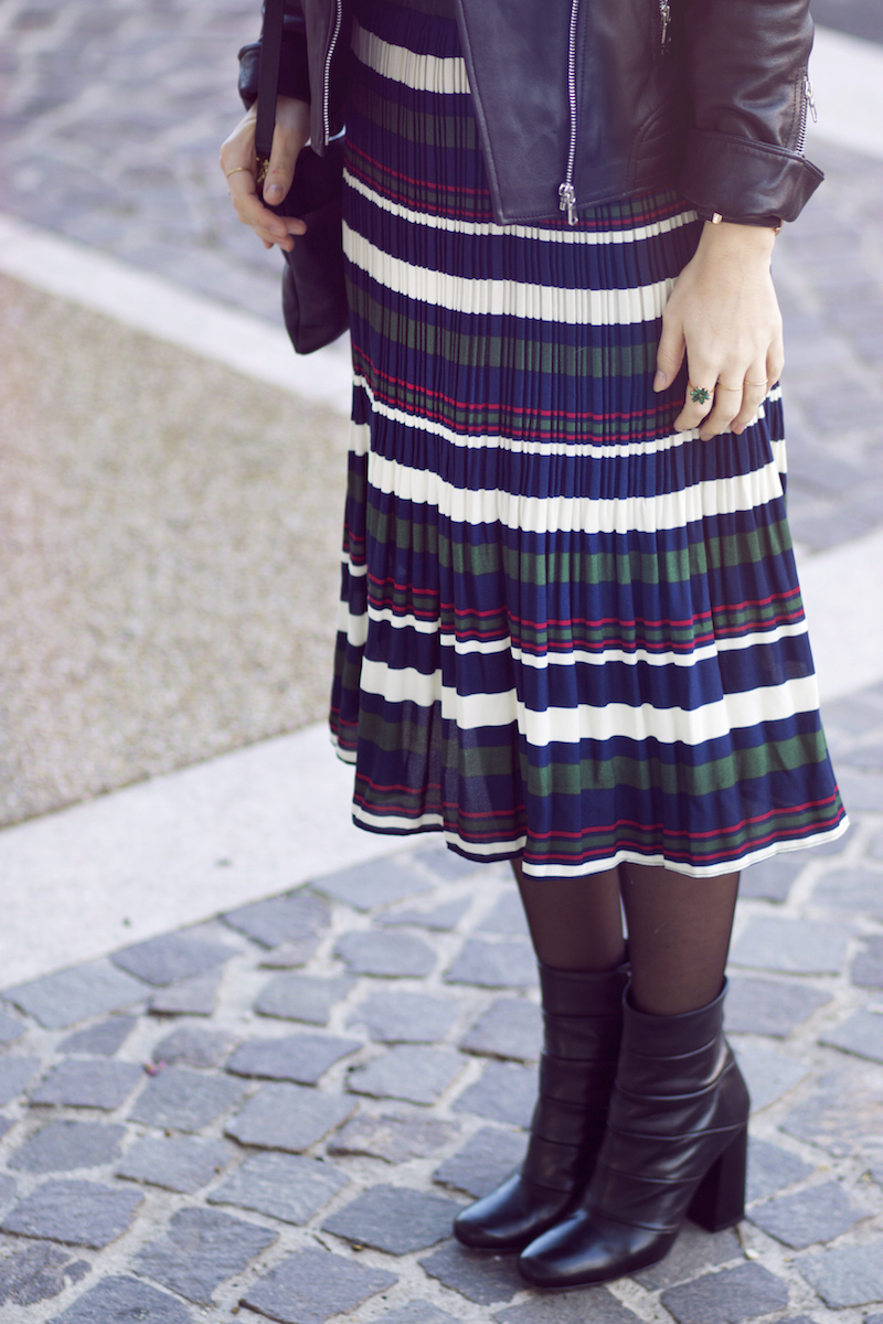 blog mode jupe plissée rayée