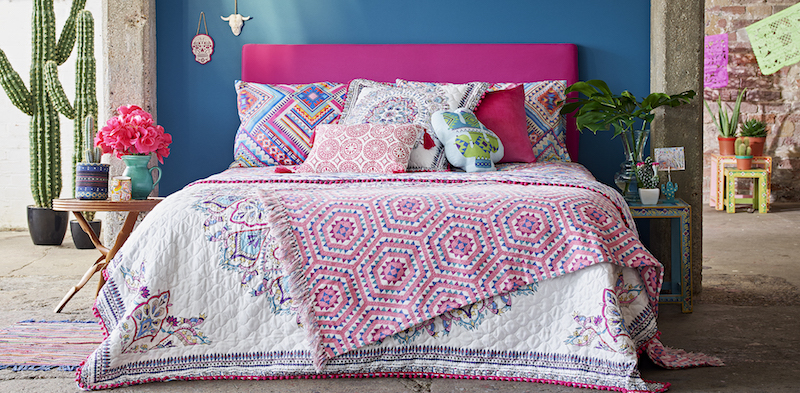 Primark Home Mexican Fiesta, Quilted Throw, 20 $23, Mexican Throw, €12 $14, Diamond Aztec Double, €16 $18, Cushions, from €6 $8