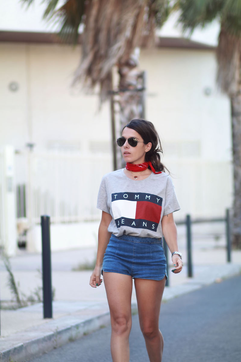 short jean taille haute blog mode