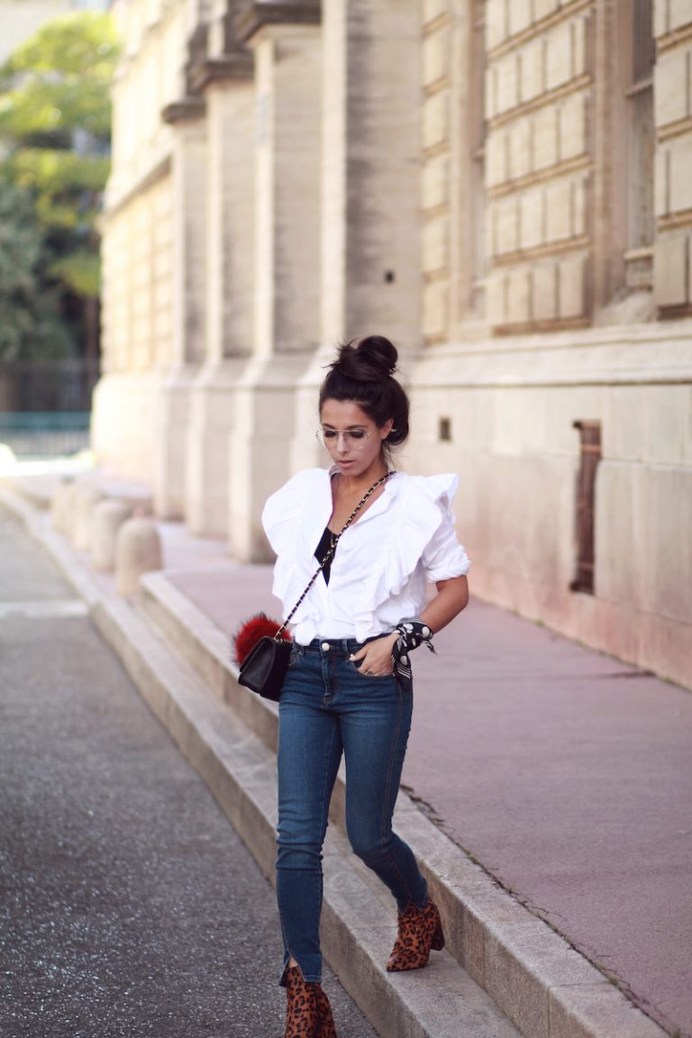 Look chemise volants H&M - Blog mode Le Petit Monde de Julie