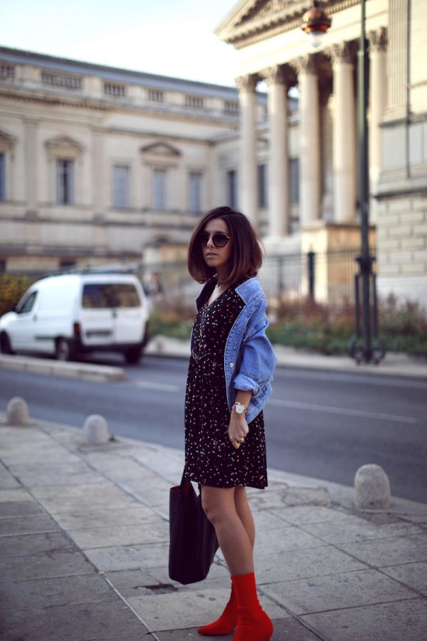 zara bottines rouges